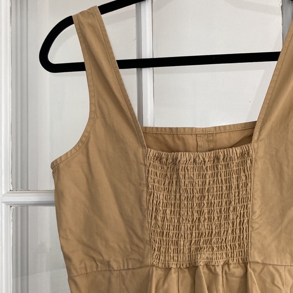 J. Crew Pleated Pinafore Chino Dress in Honey Brown - Picture 13 of 15